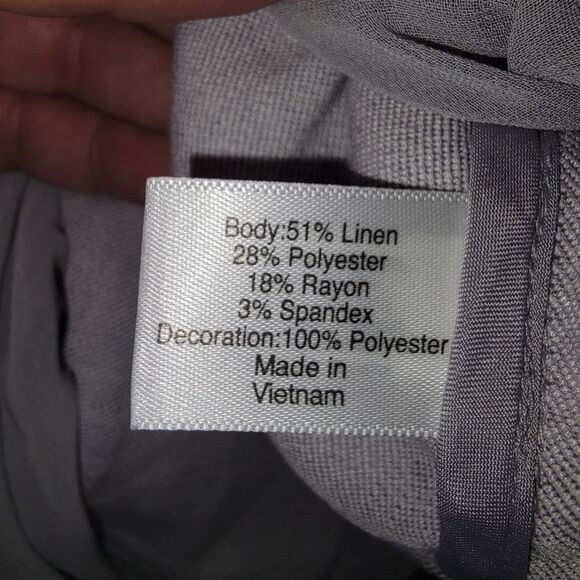 Lane Bryant gray stretch linen rope tie blazer coat jacket 14/16 - Picture 8 of 8